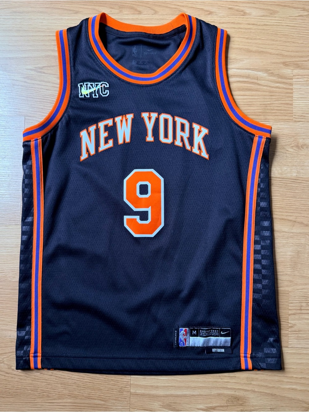 New York Knicks #9 RJ Barrett Swingman Nike City Jersey NWOT for YOUTH